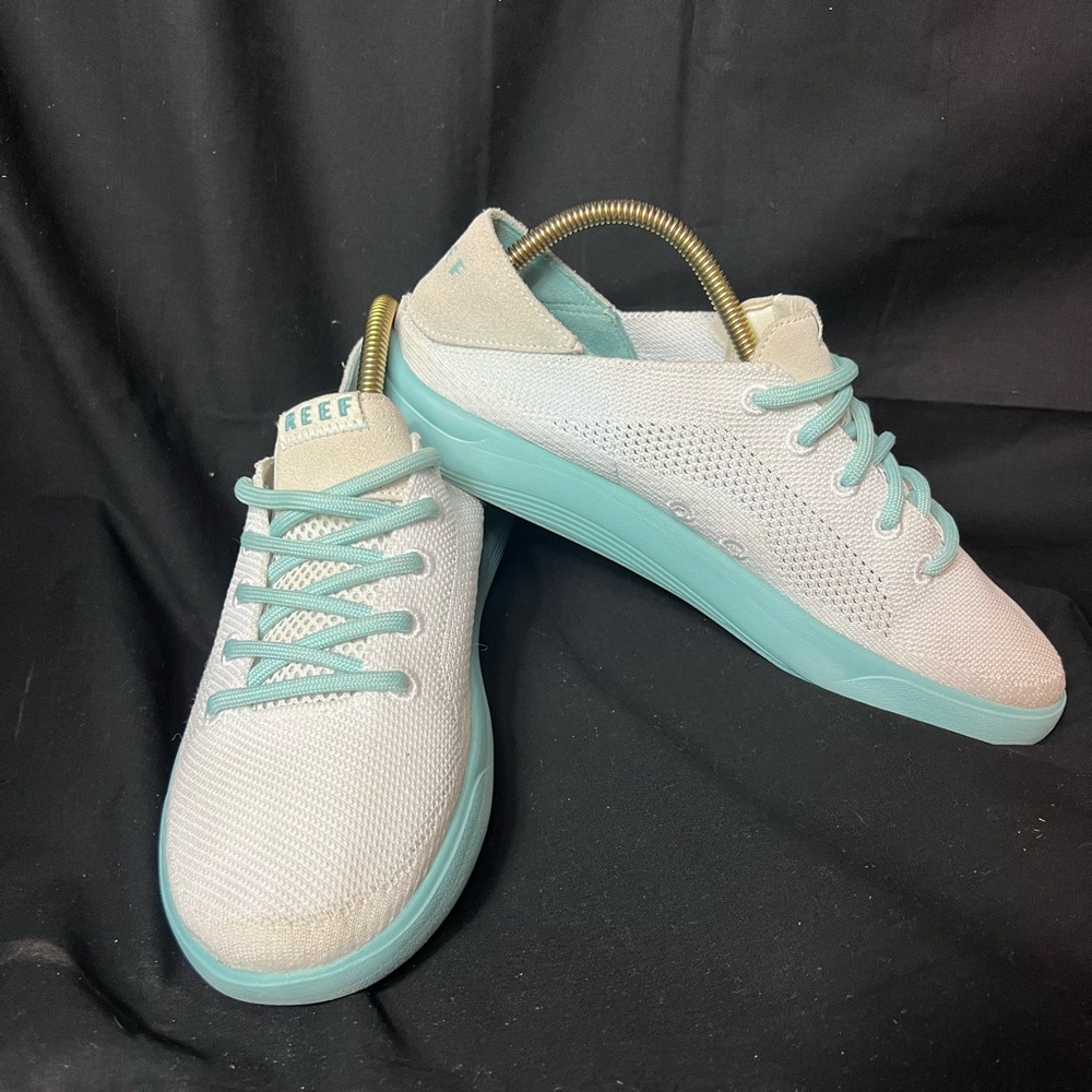 Reef Athletic Shoes in White and Light Blue
